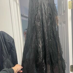 Xtra Long Chic Black Crinkled Scarf NWOT